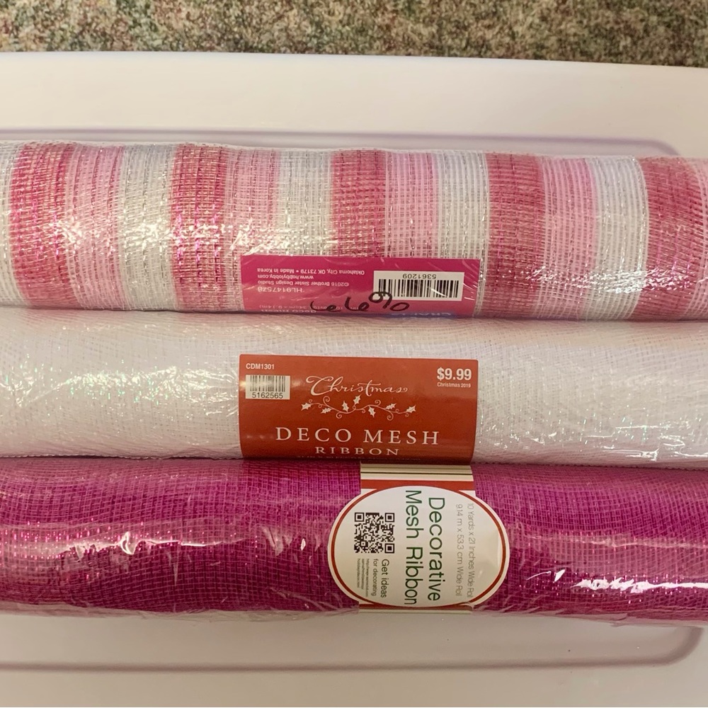 Deco mesh rolls, wreath supplies, bow making, weddings decor, garland